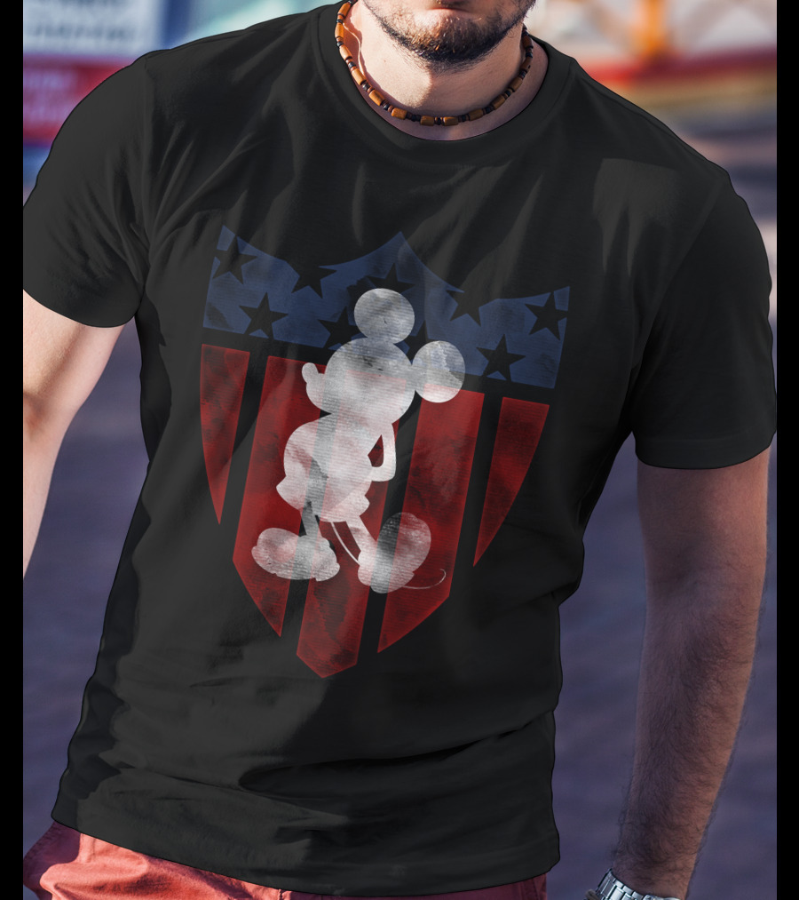 Vintage Disney Mickey Mouse Americana Shield T-Shirt