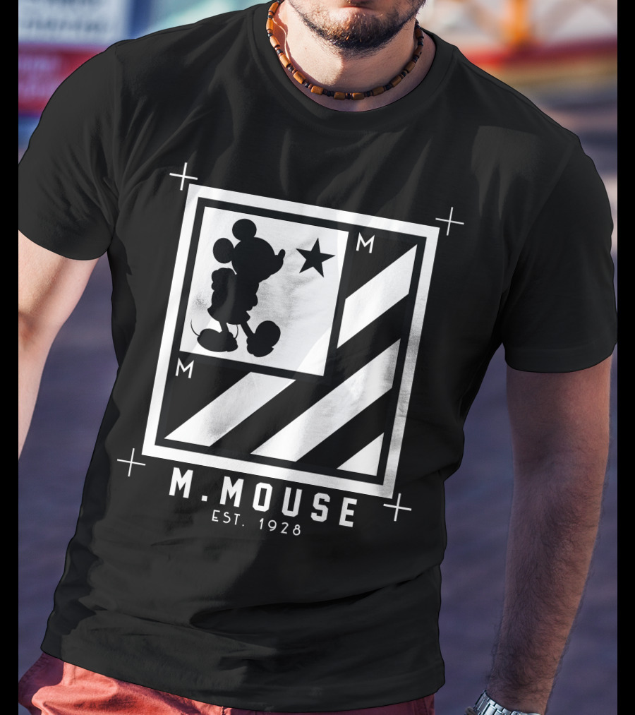 Mickey Mouse M.MOUSE Est. 1928 Star Stripes Box T-Shirt