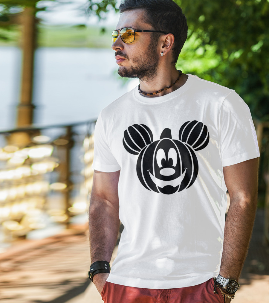 Disney Mickey Mouse Halloween Pumpkin Face T-Shirt