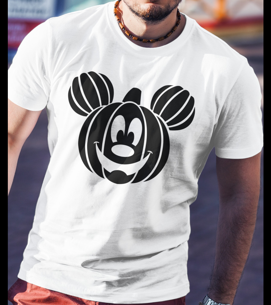 Disney Mickey Mouse Halloween Pumpkin Face T-Shirt