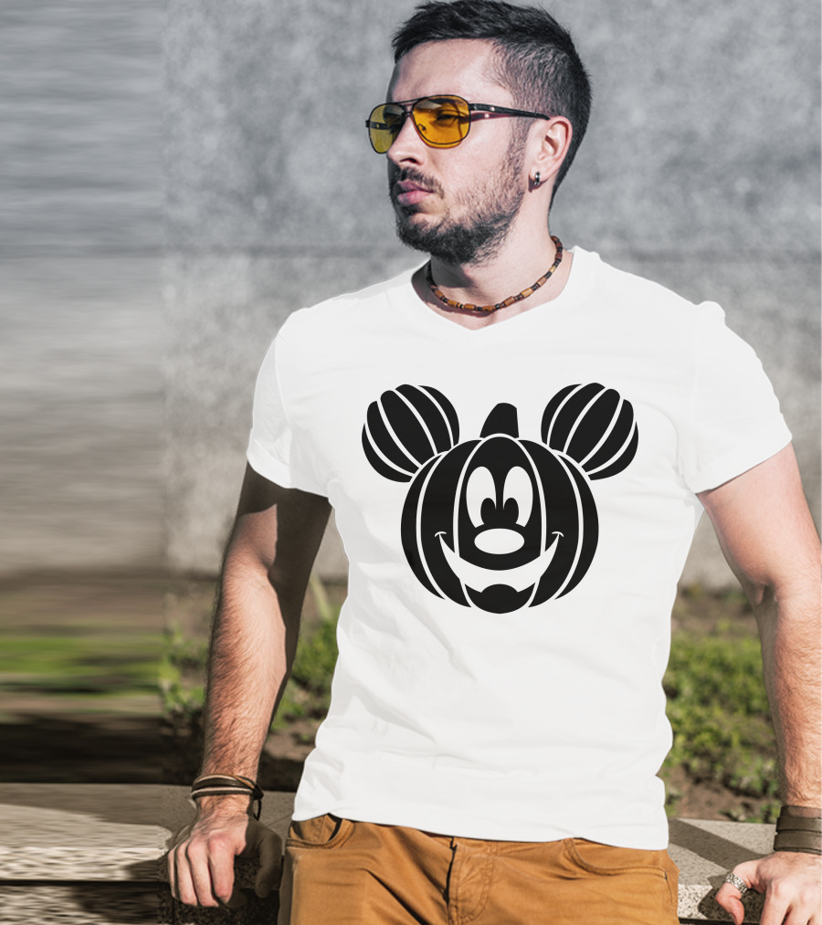 Disney Mickey Mouse Halloween Pumpkin Face T-Shirt