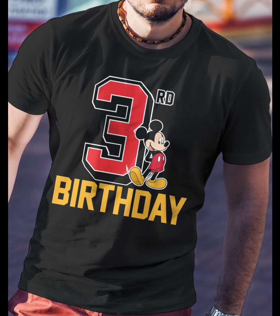 Mickey Mouse 3rd Birthday Celebration With Disney Style And Classic T-Shirt