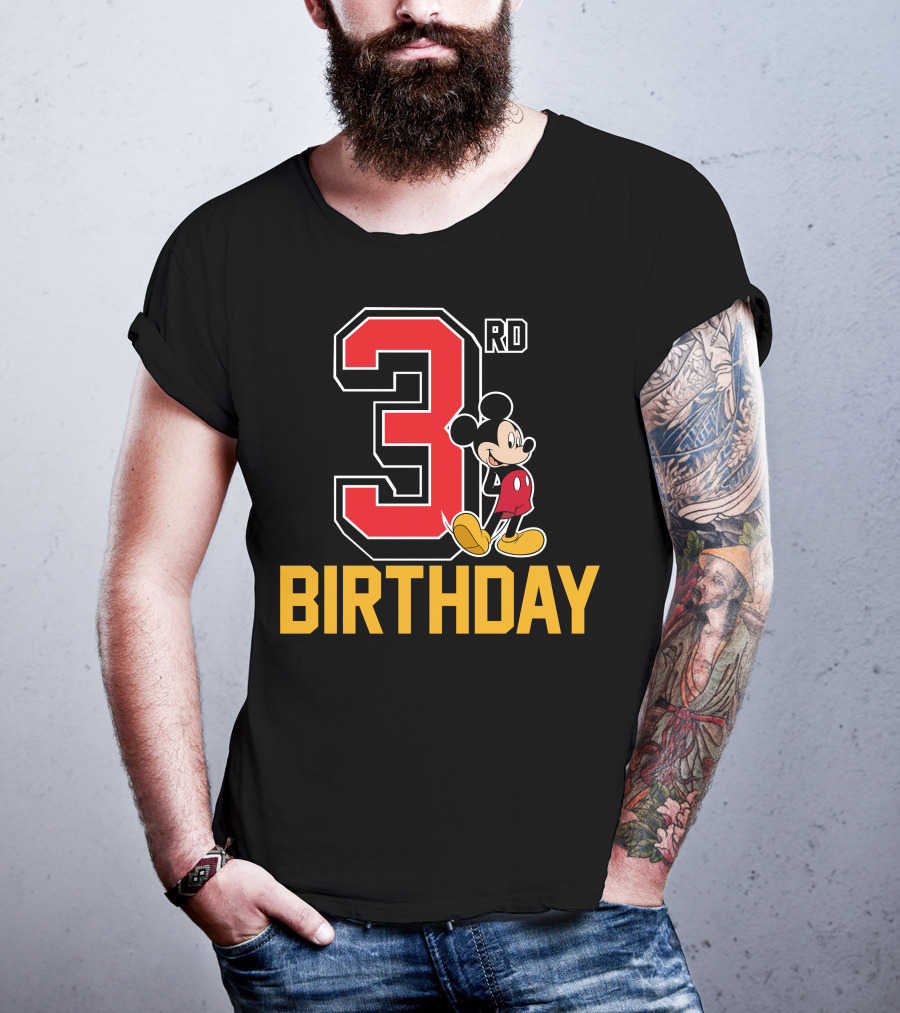 Mickey Mouse 3rd Birthday Celebration With Disney Style And Classic T-Shirt