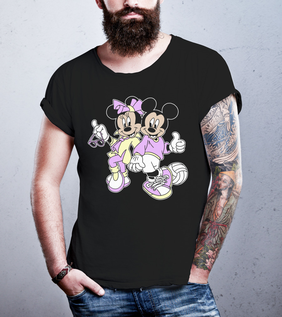 Disney Mickey Mouse Minnie Mouse 80s Fashion T-Shirt