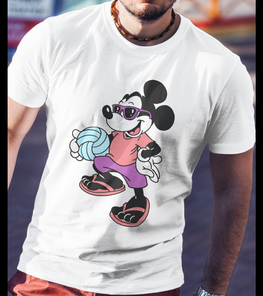 Disney Mickey Mouse Sunglasses Volleyball Playa Vibes T-Shirt