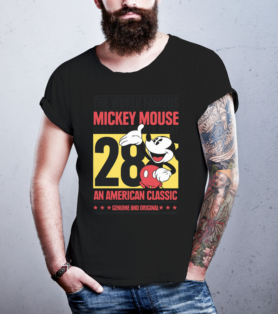 The World Famous Mickey Mouse Nineteen Twenty Eight 28 An American Classic Genuine And Original T-Shirt