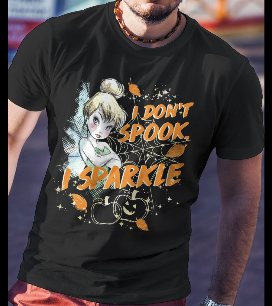 I Don't Spook I Sparkle Disney Peter Pan Tinkerbell Halloween T-Shirt