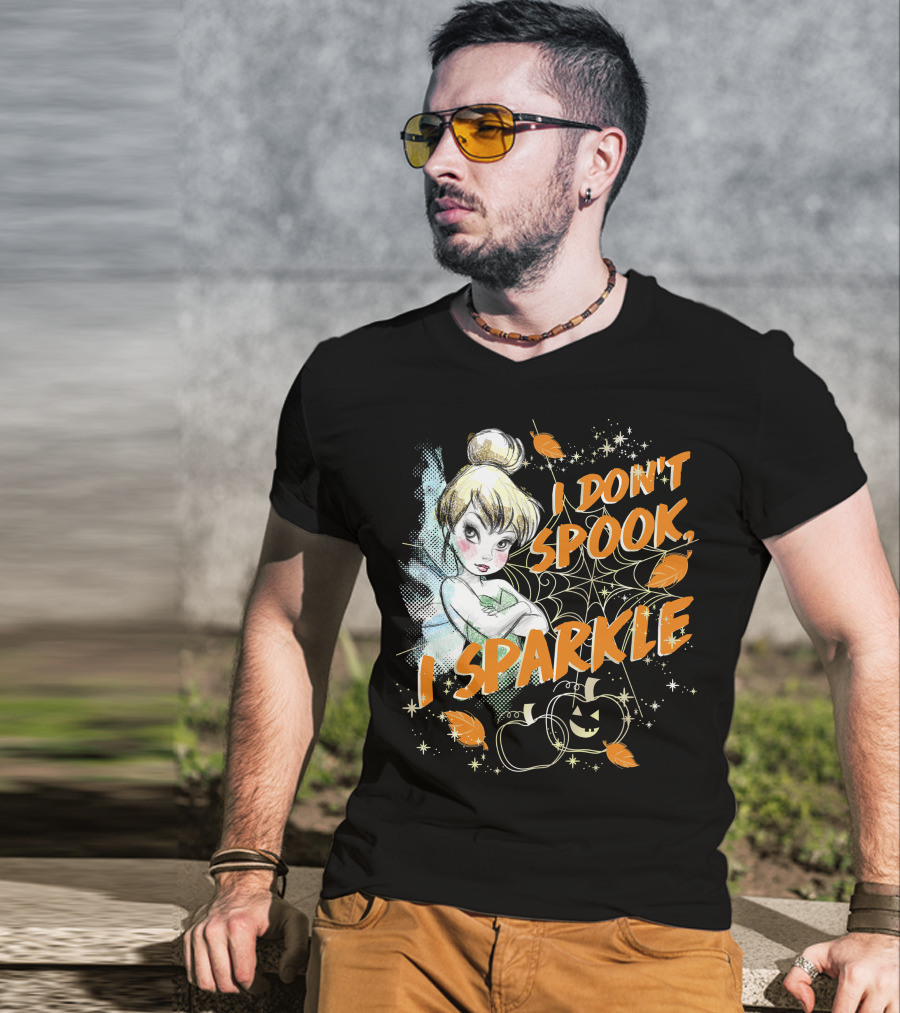I Don't Spook I Sparkle Disney Peter Pan Tinkerbell Halloween T-Shirt