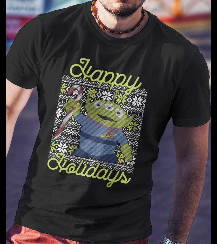 Happy Holidays Disney Pixar Toy Story Alien Ugly Xmas T-Shirt