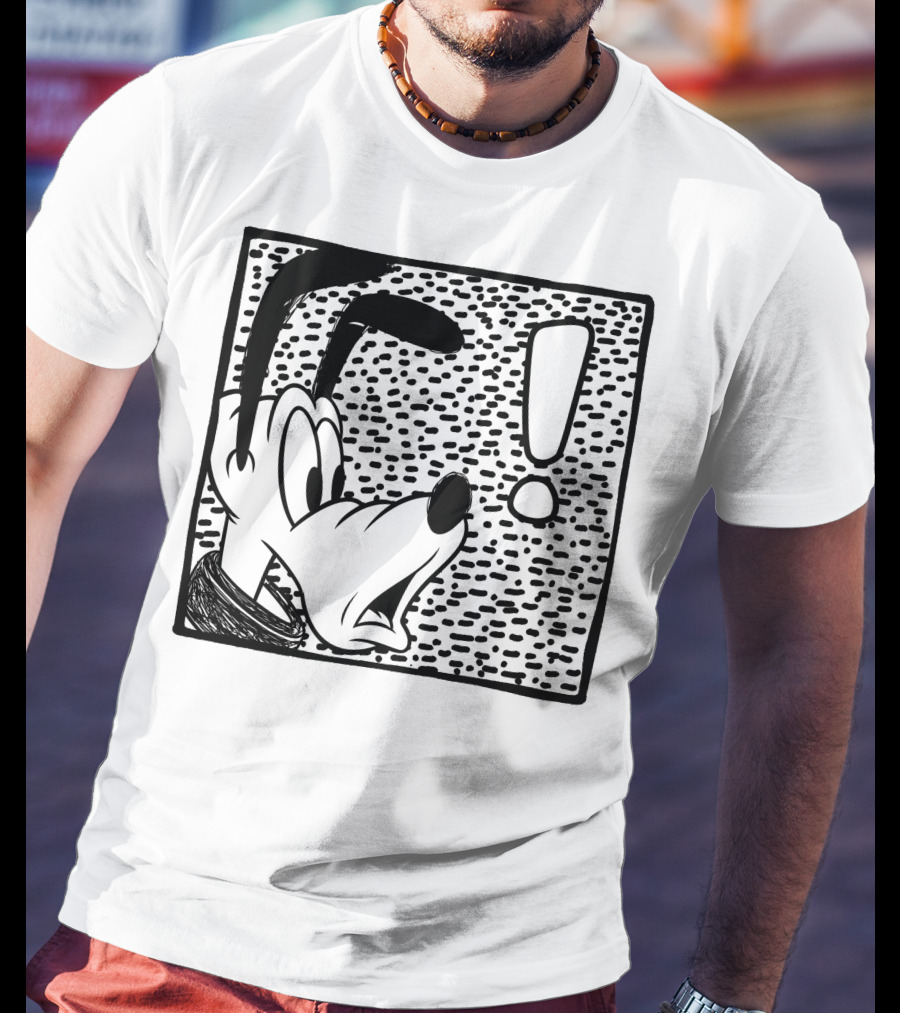 Disney Pluto Shocked Exclamation Point Reaction T-Shirt