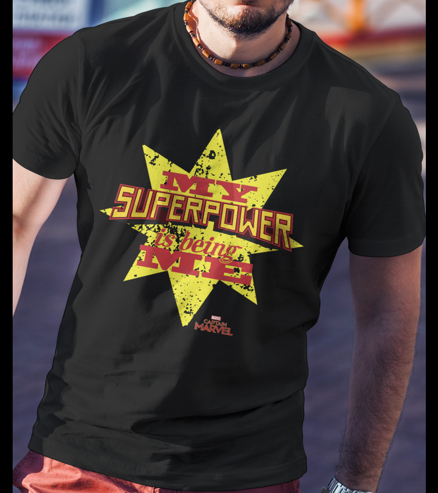 Captain Marvel My Superpower Is Being Me Marvel Starburst T-Shirt