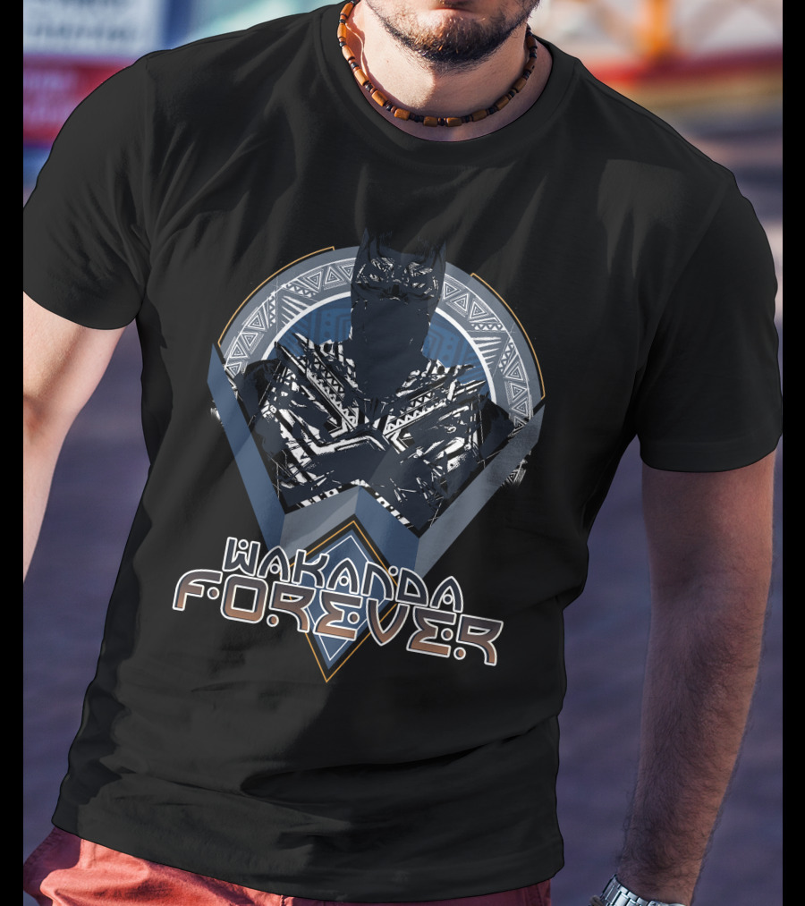 Marvel Black Panther Wakanda Forever Geometric Triangle T-Shirt