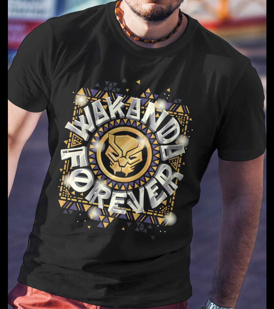 Wakanda Forever Marvel Black Panther Gleaming Symbol Square T-Shirt