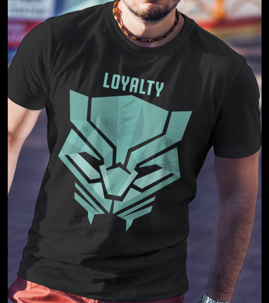 Marvel Black Panther Loyalty Teal Mask T-Shirt