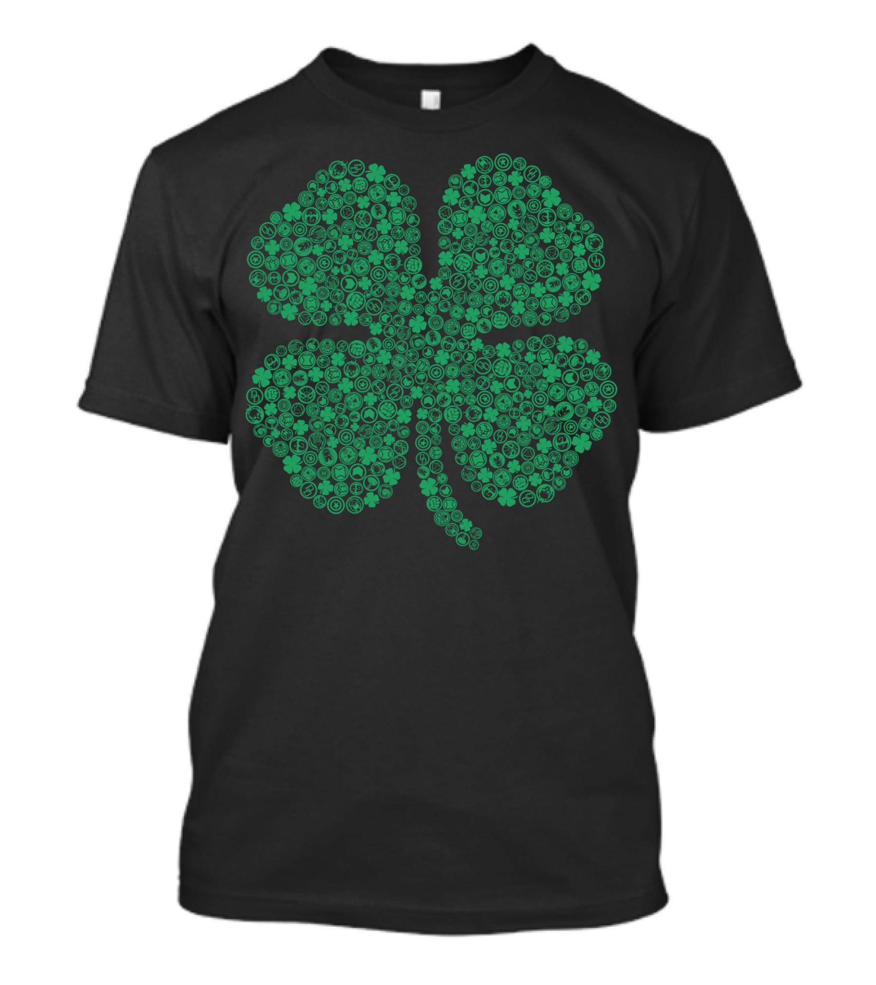Marvel Hero Symbol Build Up Cloverleaf Icons T-Shirt