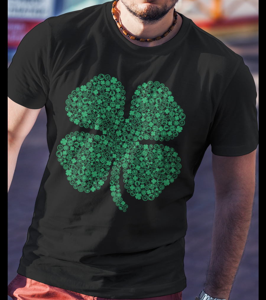Marvel Hero Symbol Build Up Cloverleaf Icons T-Shirt