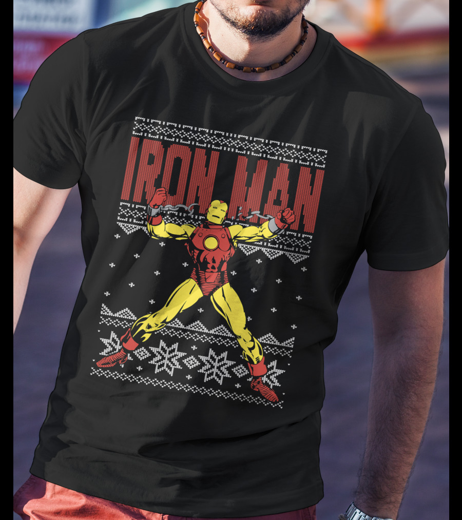 Iron Man Marvel Classic Comic Snowflake T-Shirt