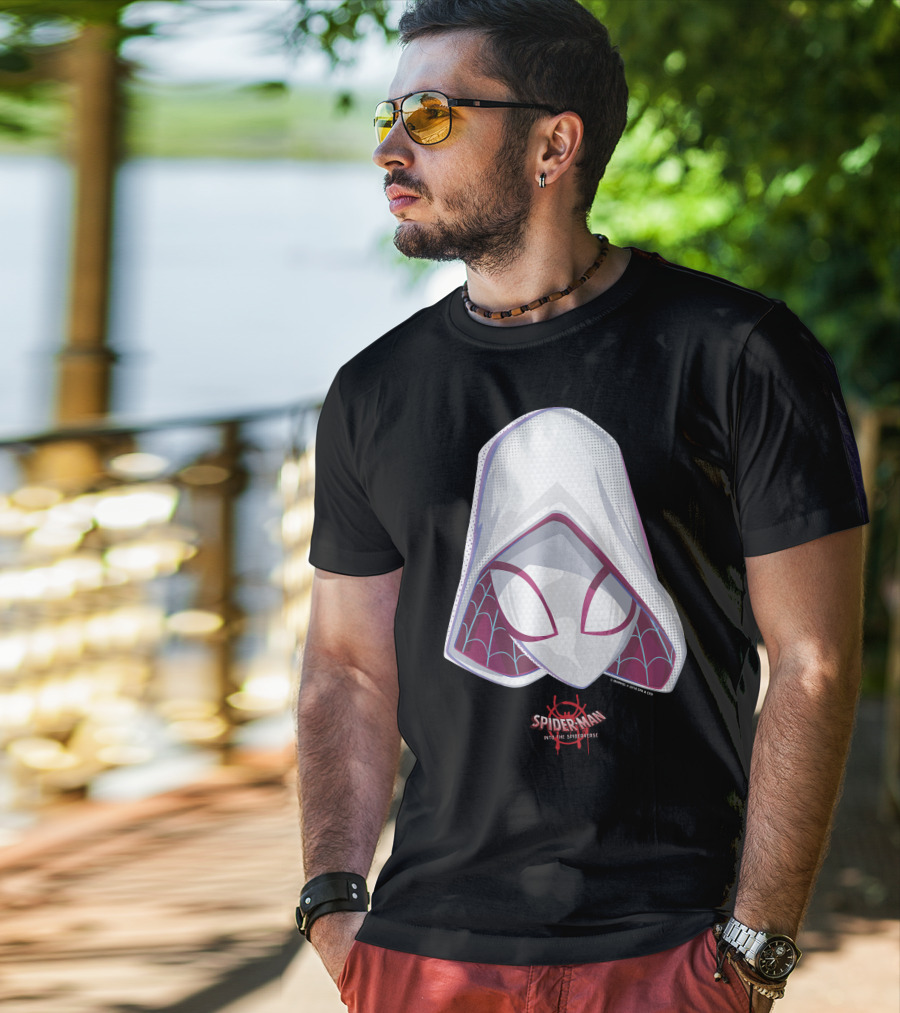 Spider-Man Into The Spider-Verse Spider-Gwen Mask Marvel T-Shirt
