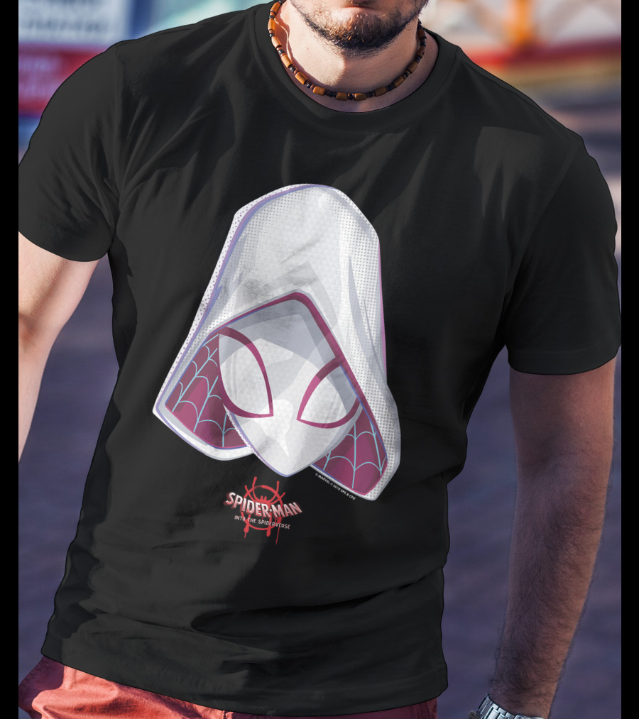 Spider-Man Into The Spider-Verse Spider-Gwen Mask Marvel T-Shirt