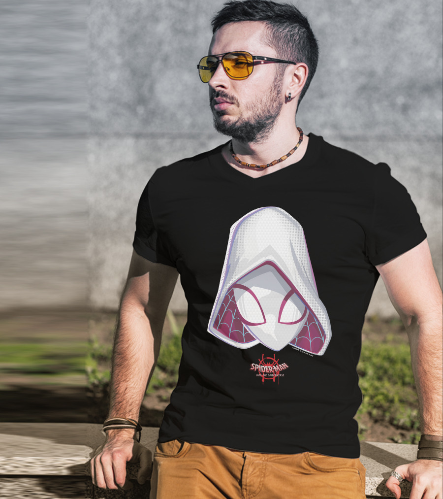 Spider-Man Into The Spider-Verse Spider-Gwen Mask Marvel T-Shirt