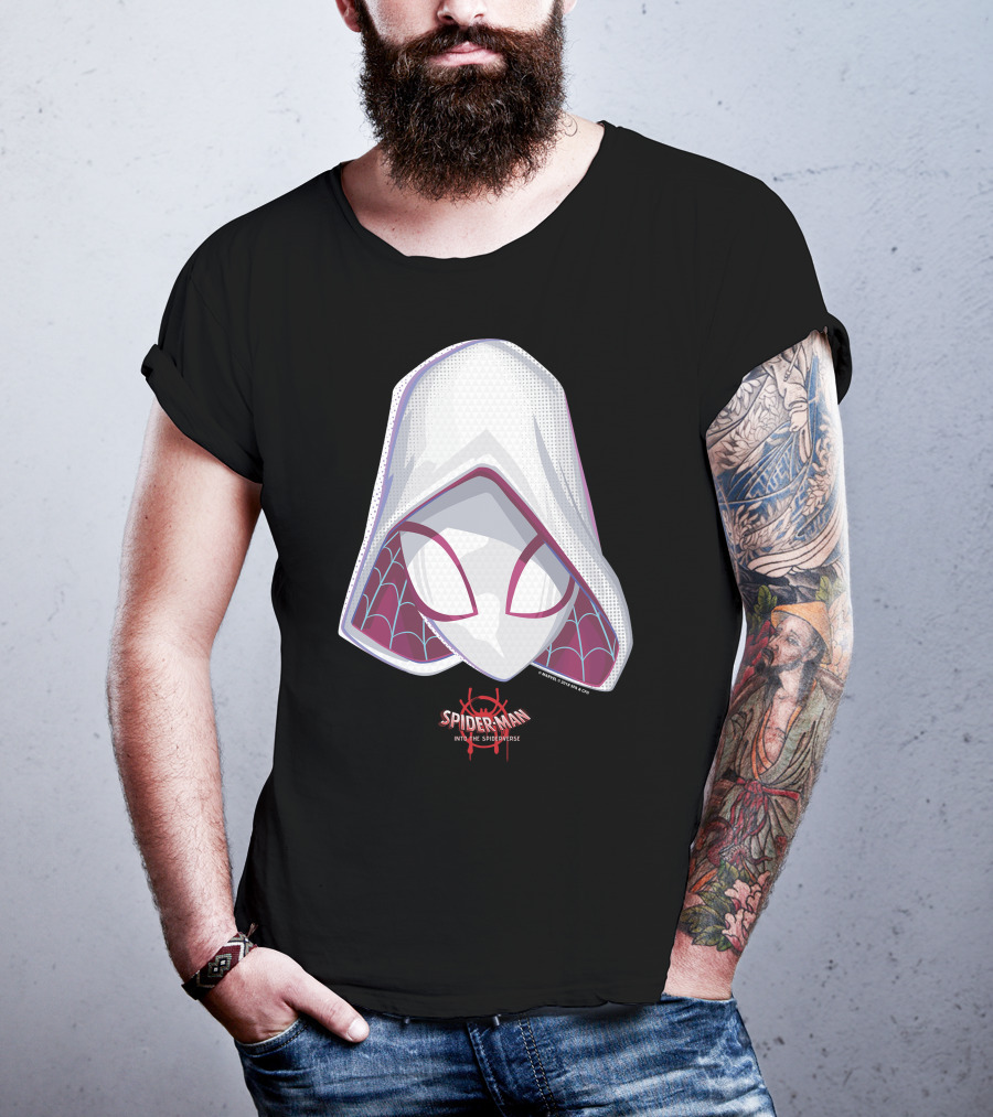 Spider-Man Into The Spider-Verse Spider-Gwen Mask Marvel T-Shirt