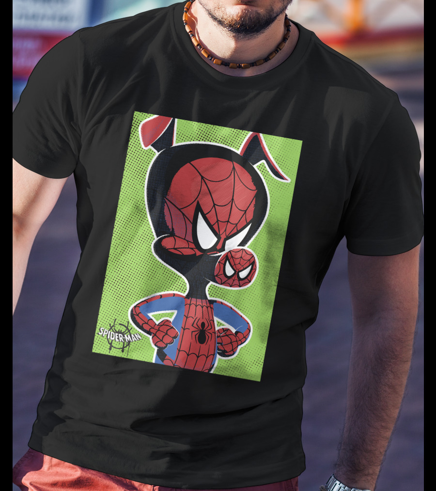 Marvel Spider-Ham Spiderverse Pop Art Spider-Man Character Heroic Pose T-Shirt
