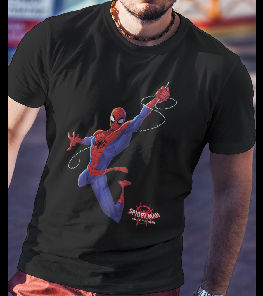 Spider-Man Into The Spider-Verse Classic Swing Action Marvel T-Shirt