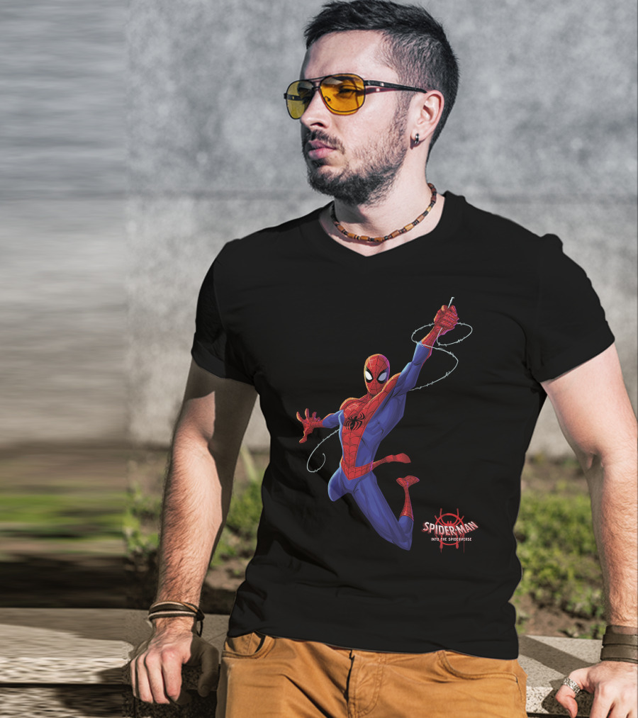 Spider-Man Into The Spider-Verse Classic Swing Action Marvel T-Shirt