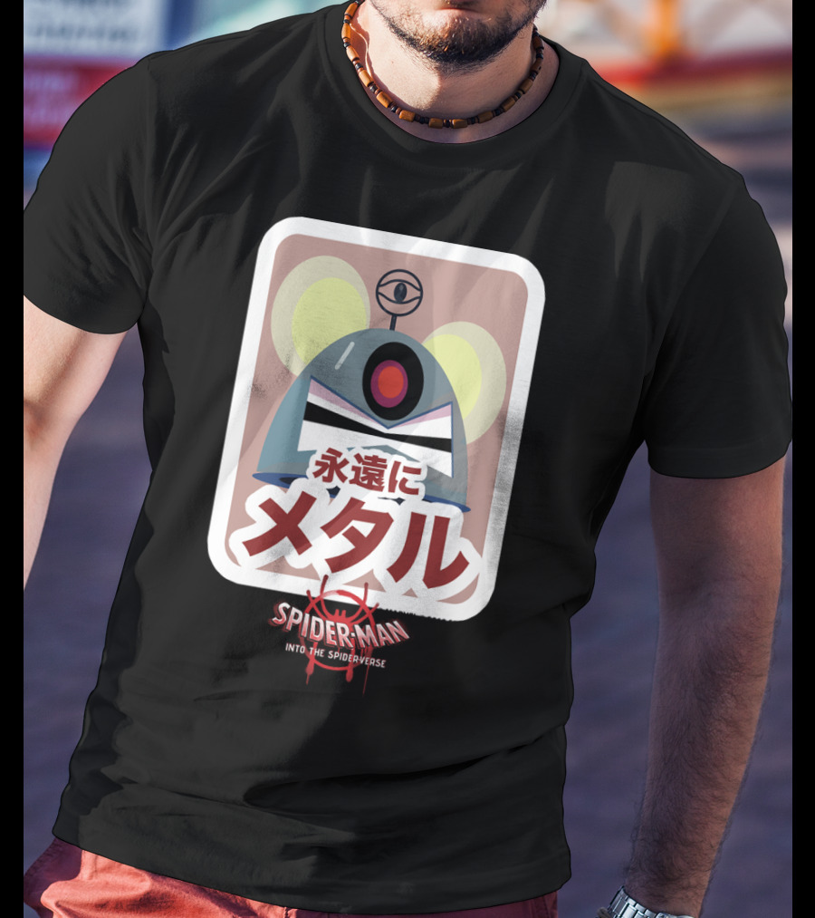 Spider-Man Into The Spiderverse Robot Mouse Metal T-Shirt