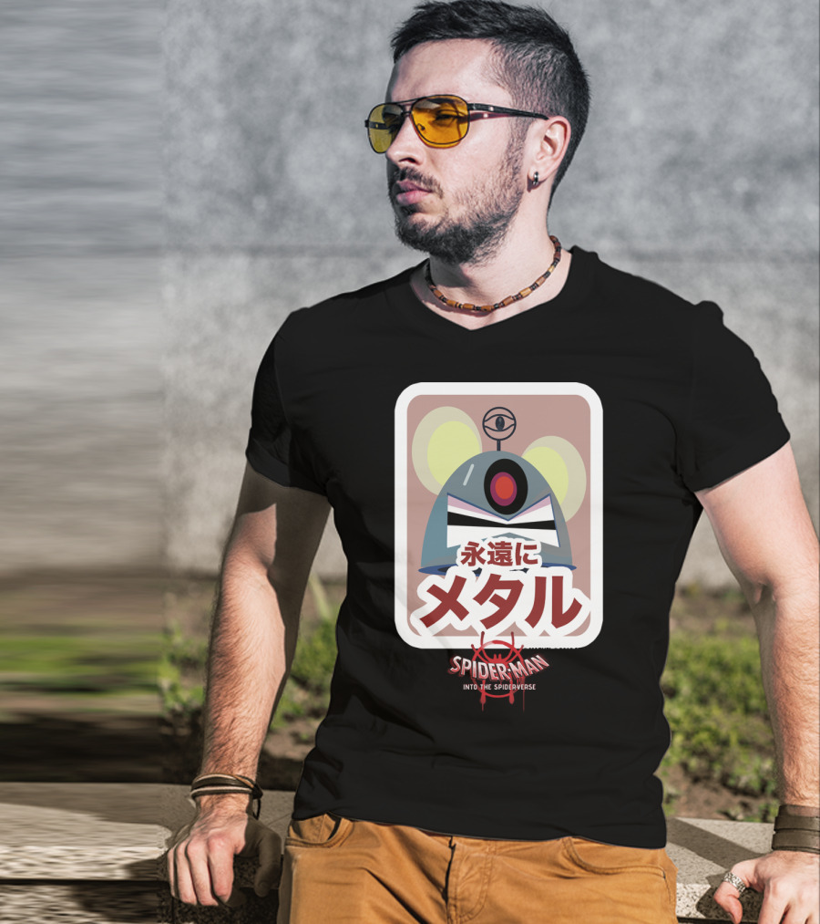Spider-Man Into The Spiderverse Robot Mouse Metal T-Shirt