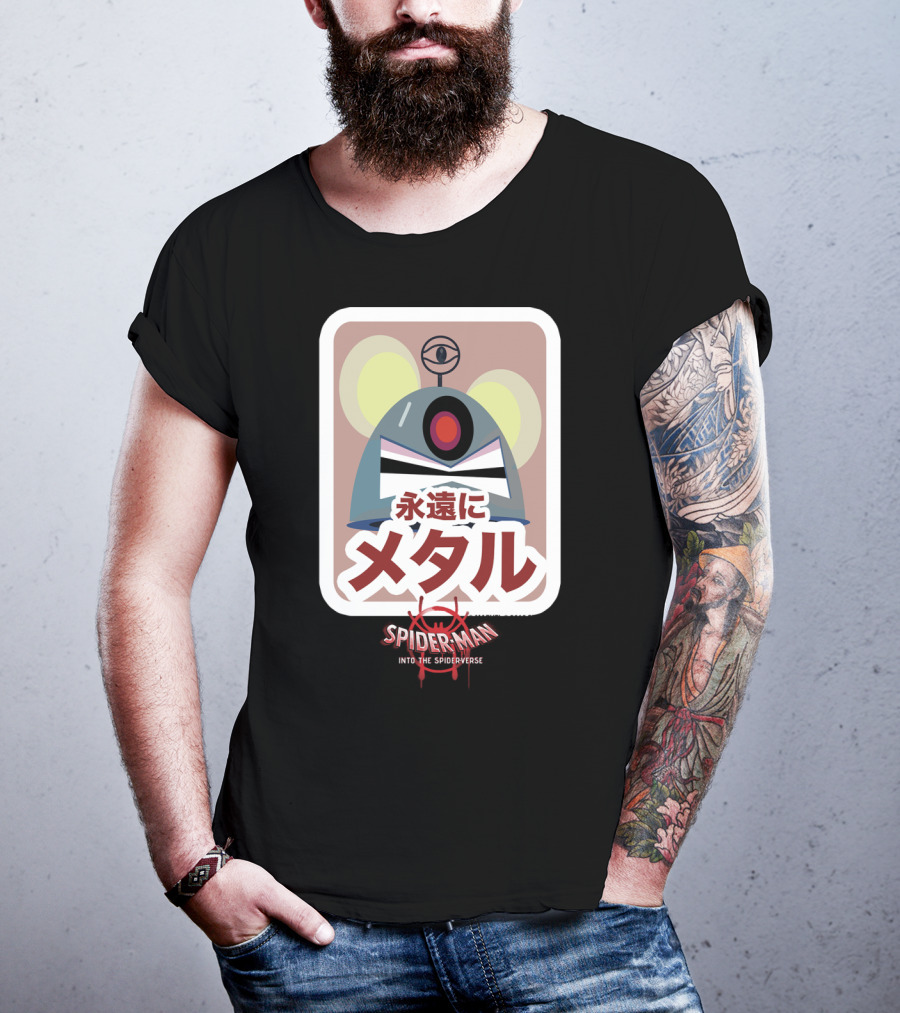Spider-Man Into The Spiderverse Robot Mouse Metal T-Shirt