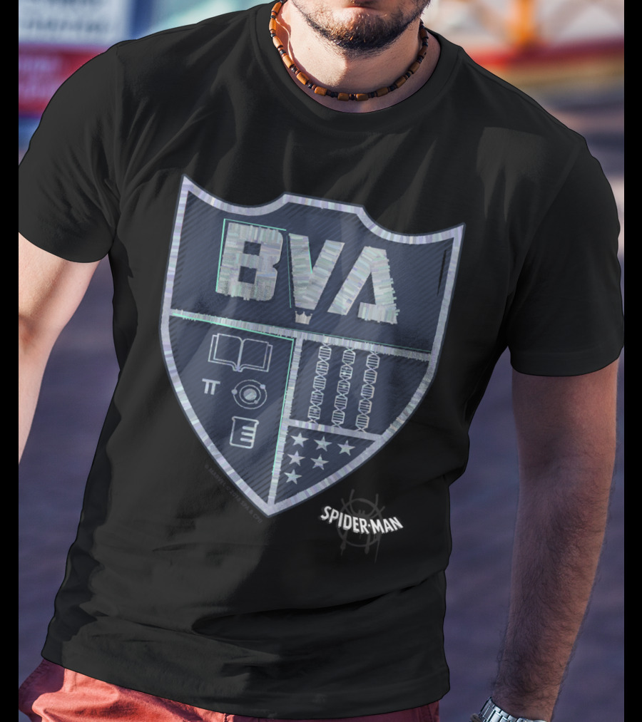 Spider-Man Spiderverse BVA School Crest Emblem T-Shirt
