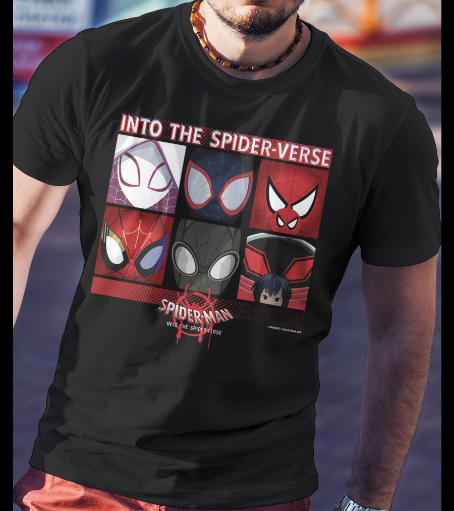 Marvel Spider-Man Into The Spider-Verse Square Group T-Shirt