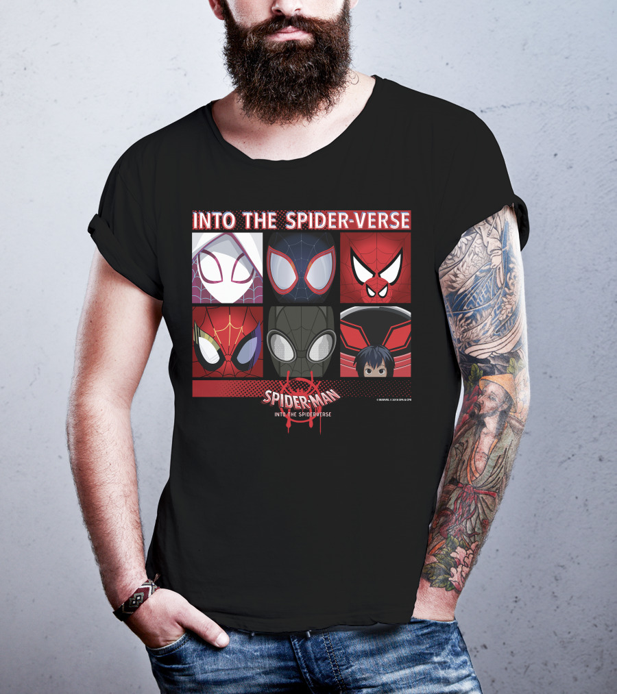 Marvel Spider-Man Into The Spider-Verse Square Group T-Shirt