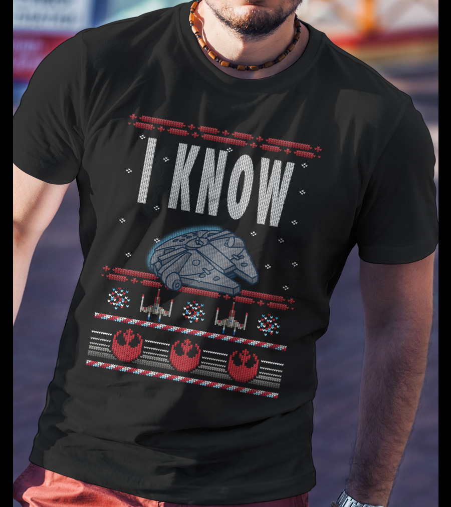 I Know Star Wars Millennium Falcon Ugly Sweater Style T-Shirt