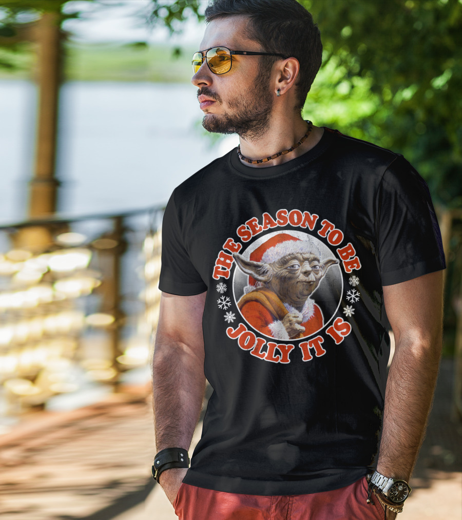 Star Wars Christmas Jolly Yoda The Season To Be Jolly It Is T-Shirt