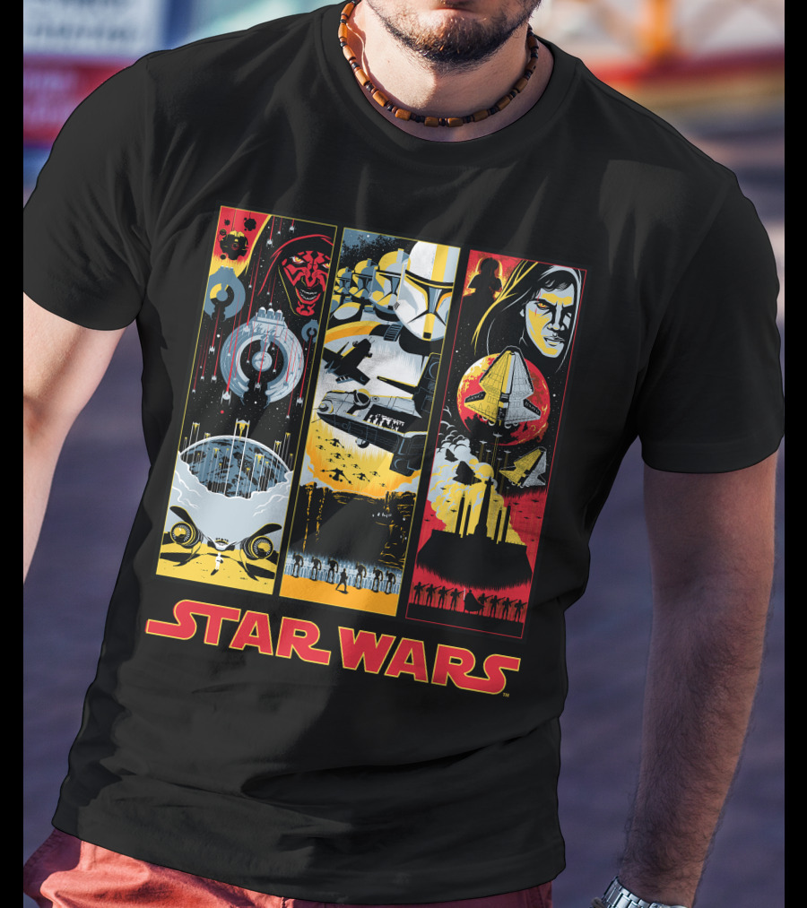 Star Wars Darth Maul Clone Trooper Anakin Panels T-Shirt