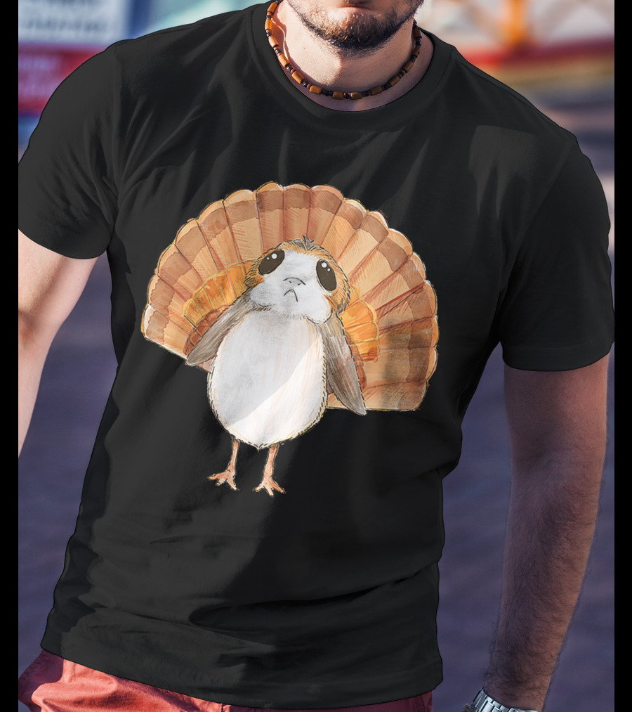 Star Wars Porg Turkey Thanksgiving Feathers T-Shirt