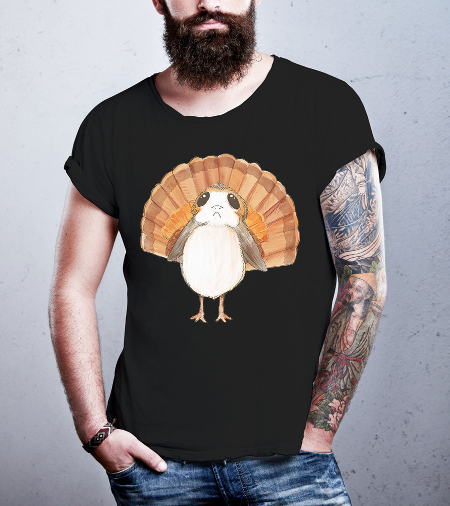 Star Wars Porg Turkey Thanksgiving Feathers T-Shirt