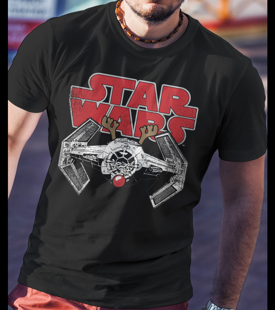 Star Wars TIE Fighter Reindeer Rudolf Christmas Nose T-Shirt