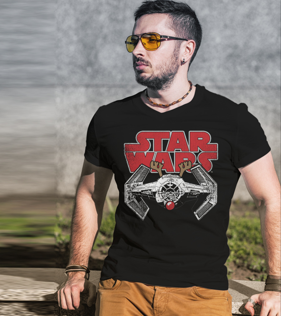 Star Wars TIE Fighter Reindeer Rudolf Christmas Nose T-Shirt