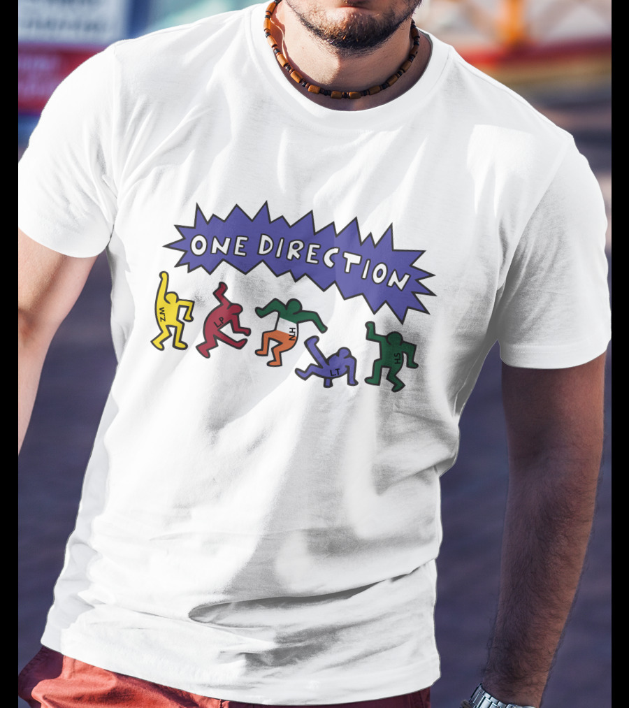 One Direction HZ LT LH ZM LS Colorful Dancing Figures T-Shirt
