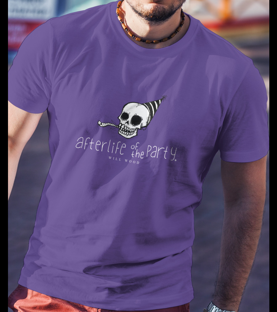 Afterlife Of The Party Skull With Party Hat And Blower T-Shirt
