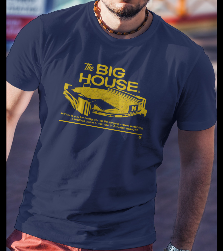 The Big House Stadium M Football Game Largest Crowd America T-Shirt
