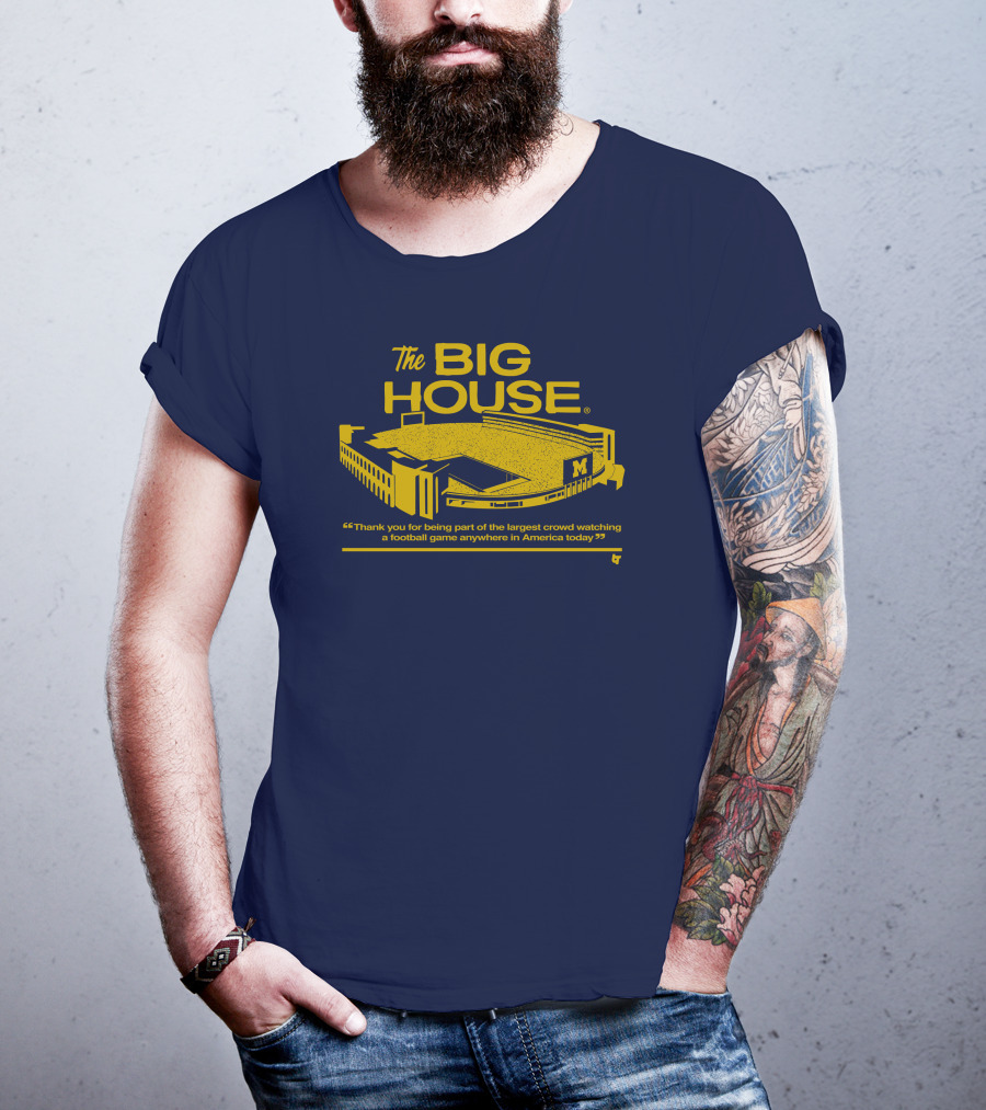 The Big House Stadium M Football Game Largest Crowd America T-Shirt
