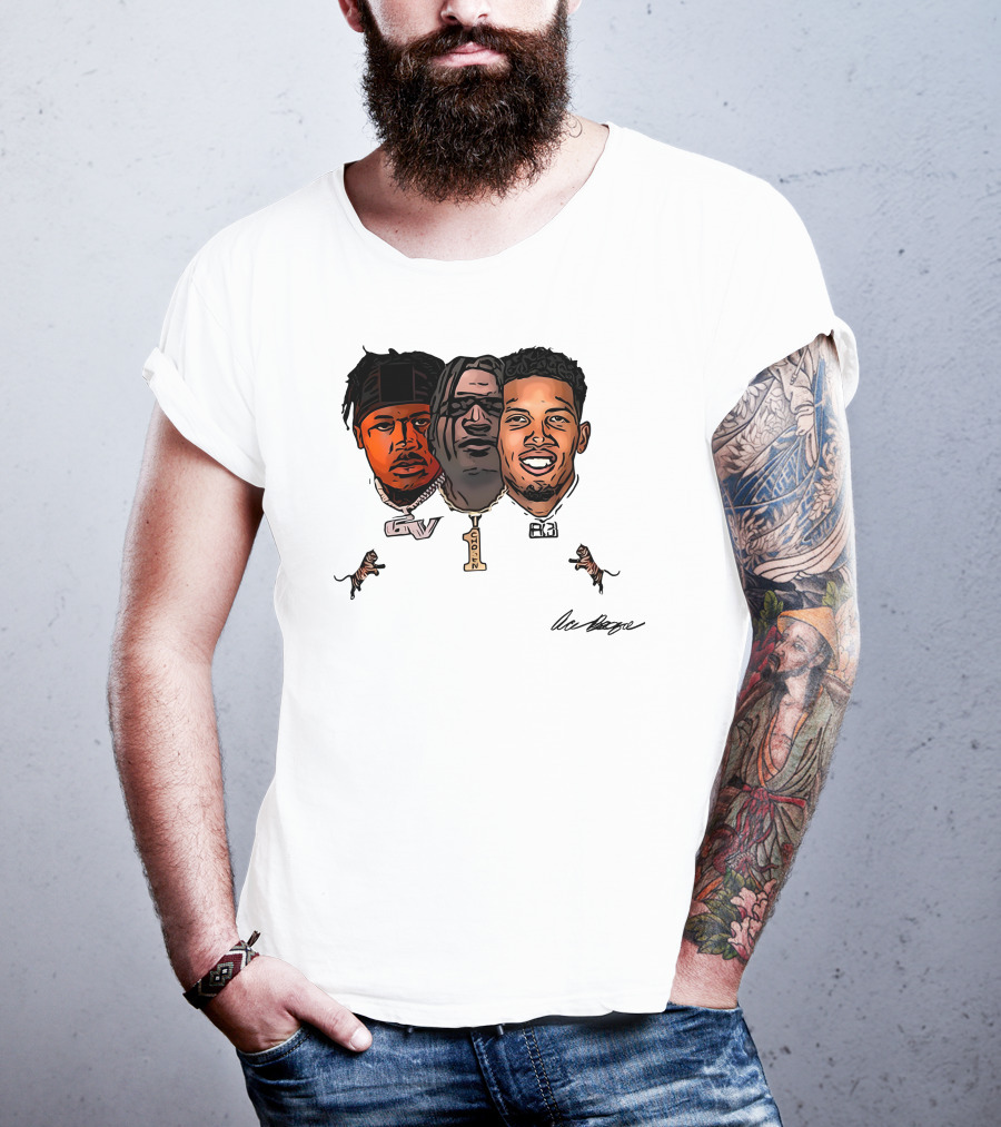 Ja'Marr Chase GV Tiger Trio Football T-Shirt