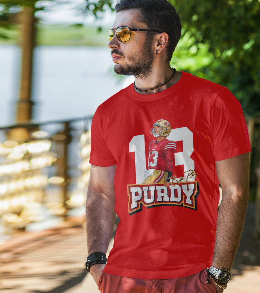 13 Purdy Brock Poly Football Player Red Jersey T-Shirt