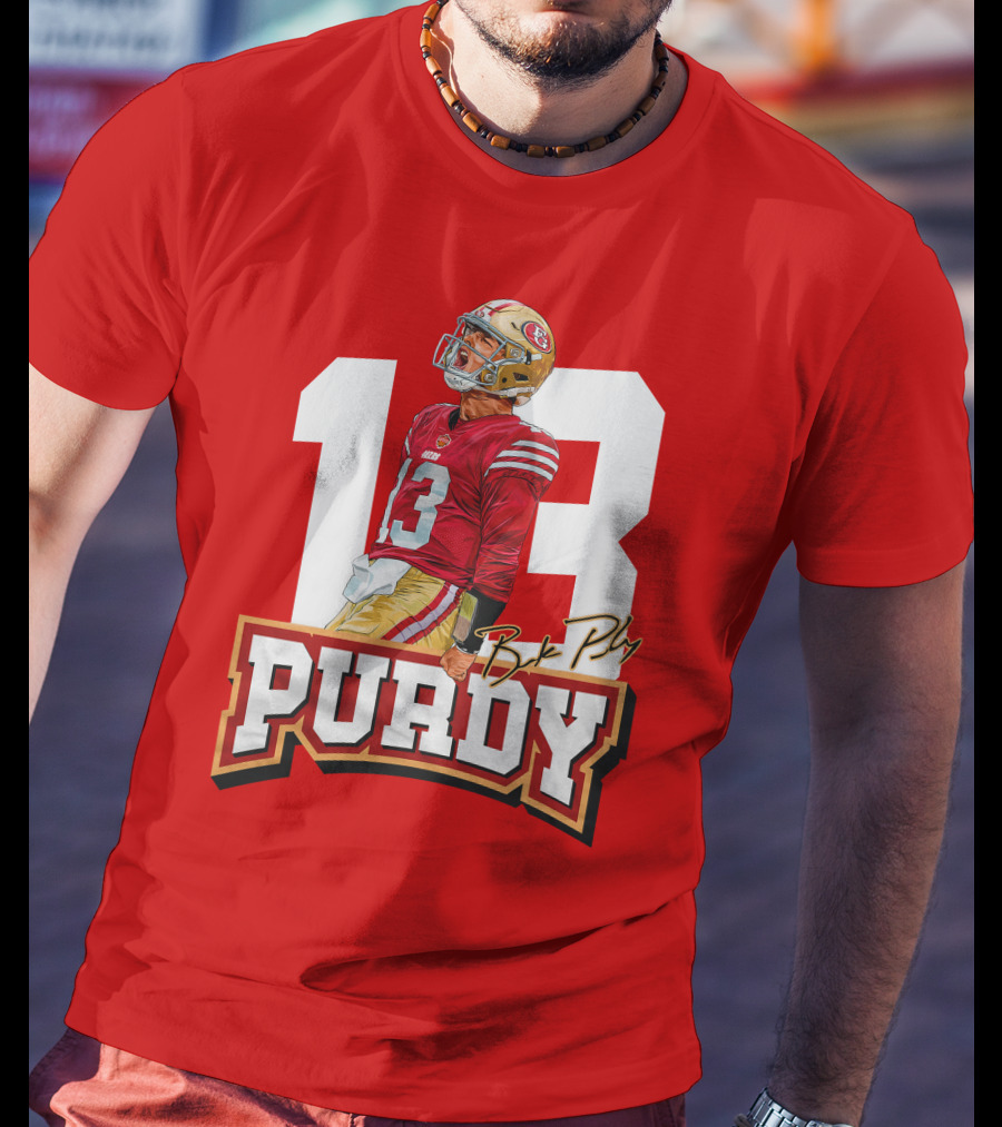 13 Purdy Brock Poly Football Player Red Jersey T-Shirt