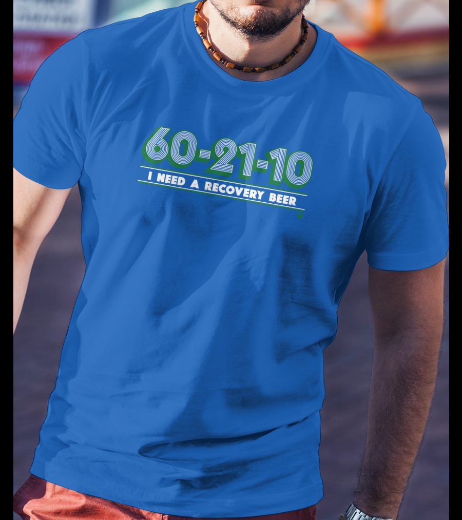 60-21-10 I Need A Recovery Beer Retro Green Numbers T-Shirt