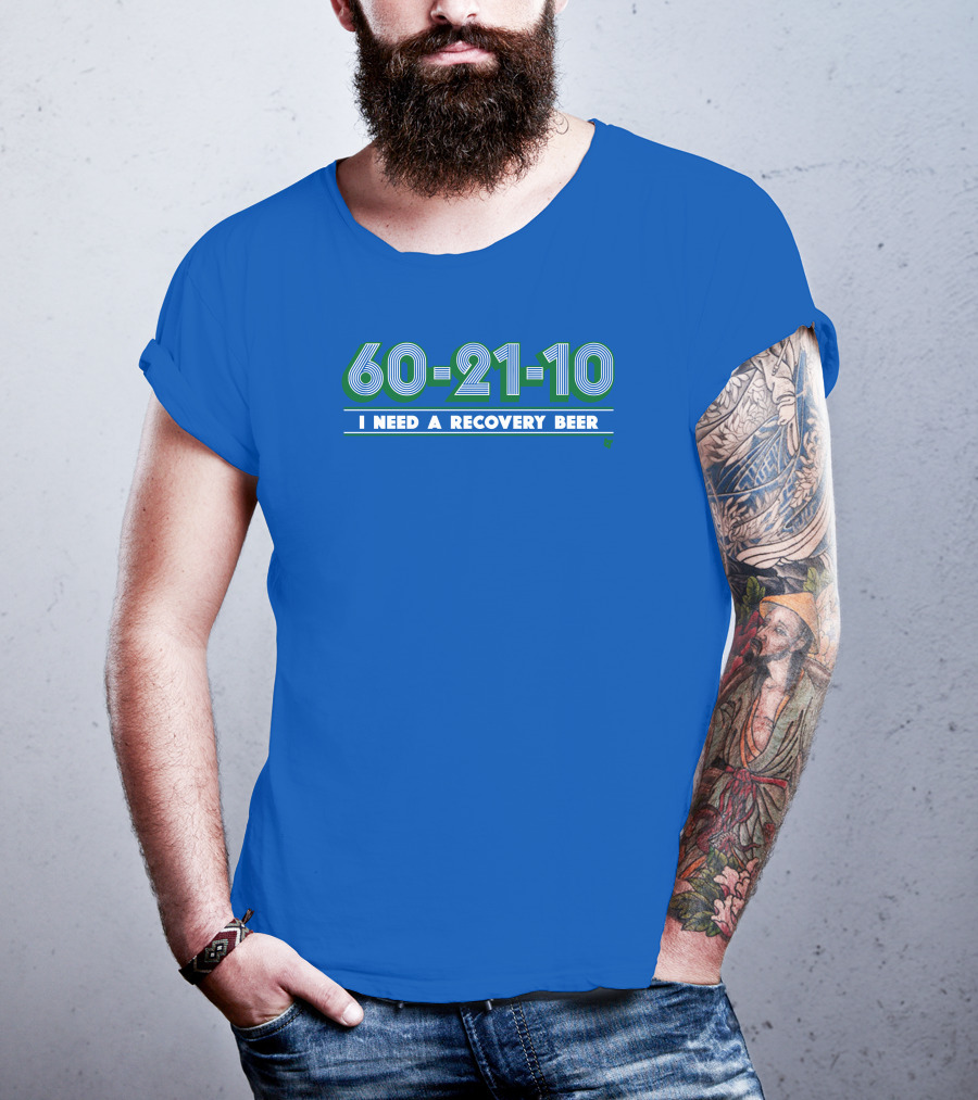 60-21-10 I Need A Recovery Beer Retro Green Numbers T-Shirt